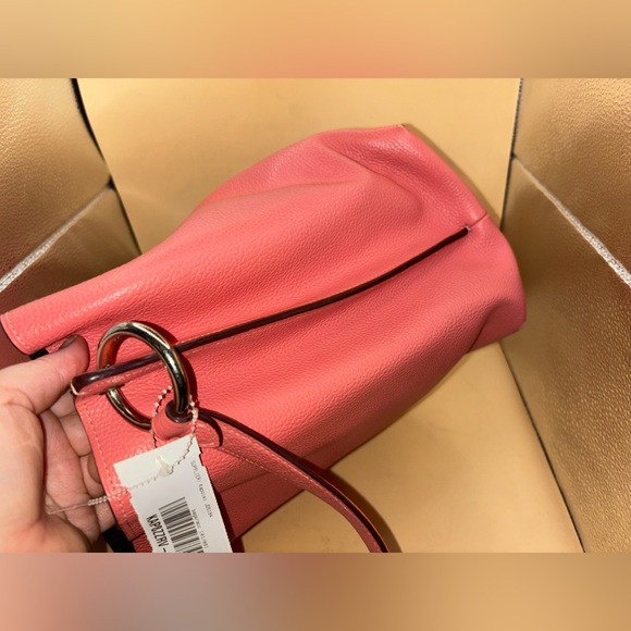 COACH Charlie  Bucket 55200 CONFETTI PINK/BRASS Salmon pink Barbie core - Picture 4 of 13